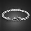 Vintage Men Thai Silver Dragon Bracelet Korean Male Models Genuine 100 %925 Sterling Silver 4 .5 Mm Box Chain Bangle Jewelry