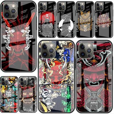 Стеклянный чехол для Apple iPhone 14 13 Pro 11 12 7 8 Plus SE 2022 XR X XS Max 6 6S закаленный чехол для телефона маска самурая Они