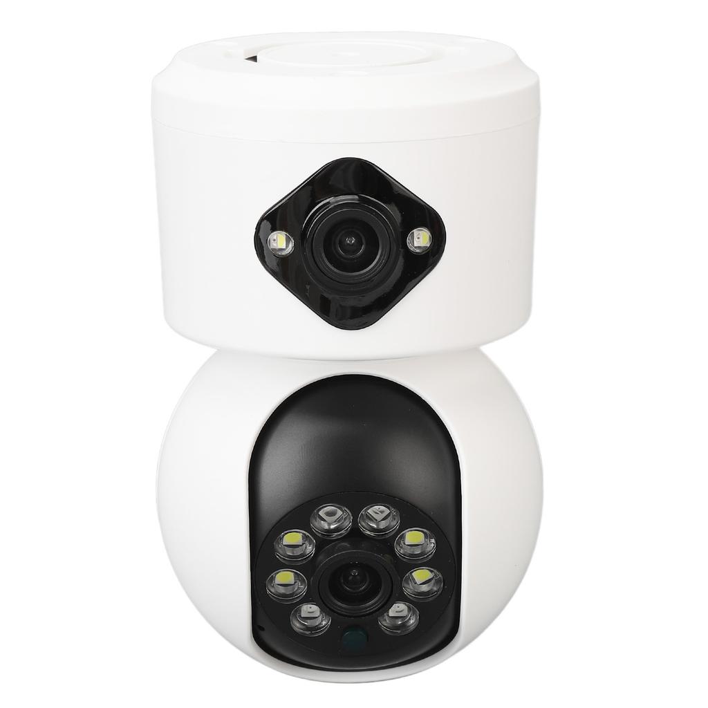 Security Camera Dual Lens HD Night Vision 2 Way Intercom Smart Indoor Camera 100‑240V EU Plug
