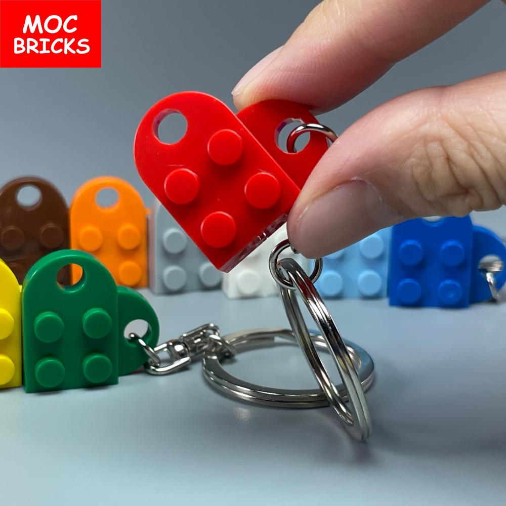 Нетоксичные кубики Moc Брелок-сердце Пластина Модифицированная 2x3 С отверстием 3176 Соединитель Любовь Благодарение Образовательный Строительный блок Подарок для любителей