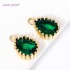 7.5mm*11.5mm 18K Gold Plated Brass Teardrop Pendants Charms For Earring Making,Pendants For Jewelry,DIY Jewelry Making Findings