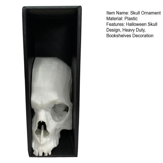 Halloween Skull Bookend Bookshelves Decoration Spooky Gothic Skull Figurine Home Office Desktop