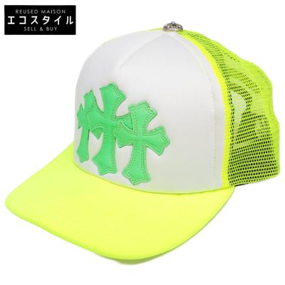 CHROME HEARTS [Отличное состояние] 040-055243 3 Патч-нашивка 'Крест на кладбище' Кепка-тракер 53-60 Неоново-желтыйБывшая в употреблении