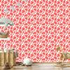 Cow Patches Wallpaper Coral and White, Subtle Detail 50x1000