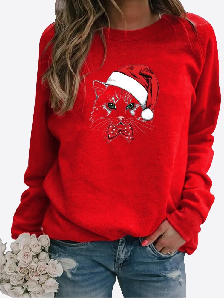 Женская осенне-зимняя одежда, повседневная толстовка с принтом, топы с длинными рукавами, футболка, женский пуловер с круглым вырезом, блузка