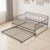 Full Size Daybed Frame, Day Bed with Trundle, Heavy Duty Metal Platform Bed Frame, Full Daybed with Metal Slats Support for Living Room, Bedroom,