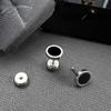 Панк Мужские Серьги Круглые Черные Серьги-гвоздики с масляной эмалью для мужчин Хип-хоп Аксессуары для ушей из нержавеющей стали Ювелирные изделия Подарок