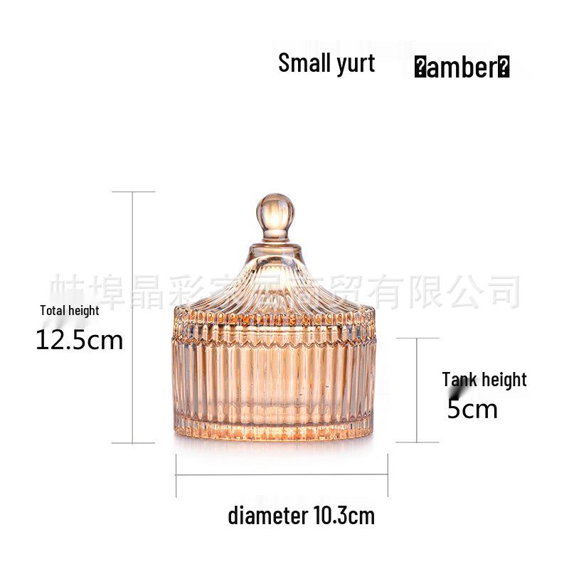 Скандинавский Ретро Полосатый Юрта Стеклянный Хранение Шкатулка для Украшений