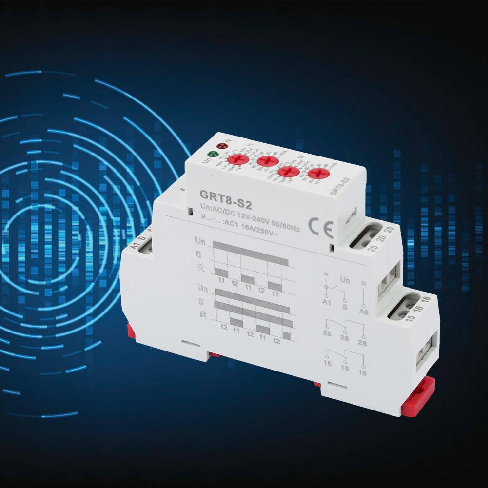 GRT8S2 Мини Асимметричный Циклический Таймер ONOFF Повторный Цикл Реле Времени Переменного Тока DC 12240 В