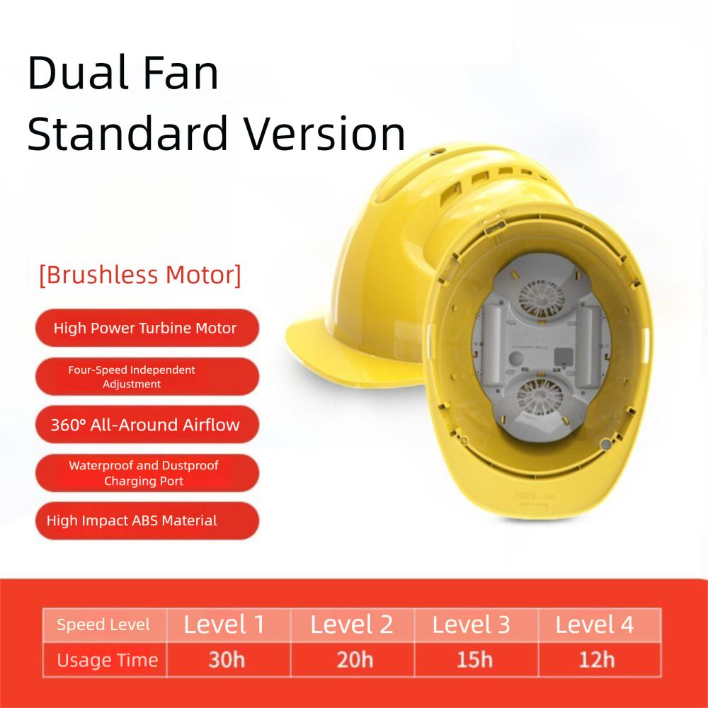 4 Gears Rechargeable Fan Helmet Waterproof Adjustable Site Protective Cap Cool Power Bank Construction Work Helmet Summer