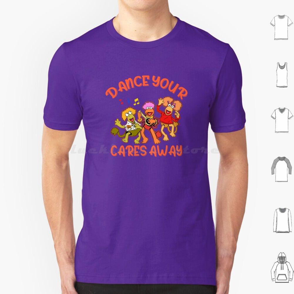 Fraggle Rock T Shirt Cotton Cool Tee Fraggle Boober Wembley Gobo Mockey Dance Your Cares Away Doozer 80s Tv Show Retro Music