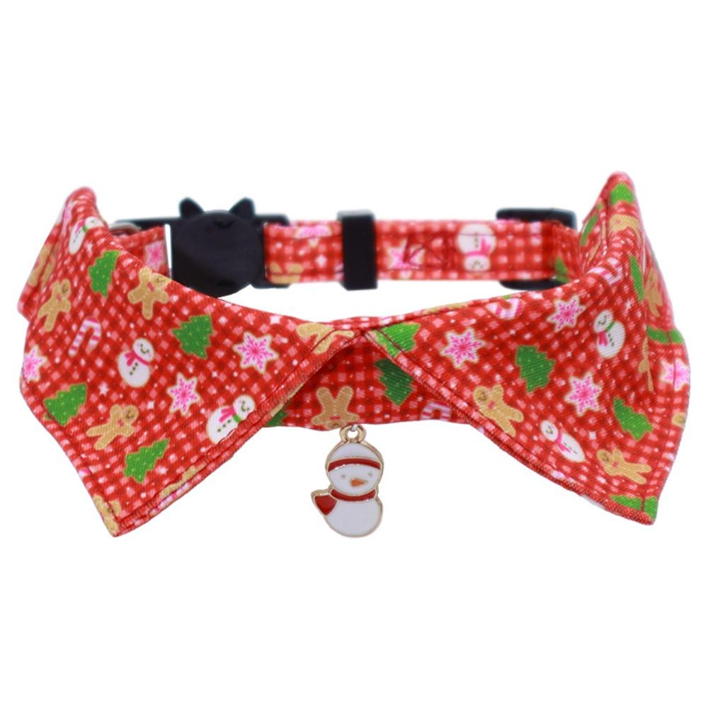 Милое рождественское ожерелье для котенка с колокольчиком 18-28см/7.09-11.02дюйма Рождественский галстук-бабочка для котенка Модный мягкий