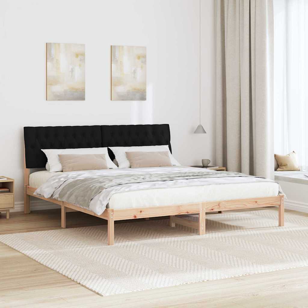 Bed Frame with Padded Headboard Brown 180 x 200 cm