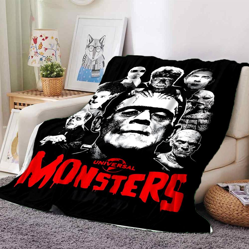 1pc Universal Monsters Soft Flannel All Season Throw for Home, Office, Outdoor UseDurable Comfort Soft Warm Throw for Home