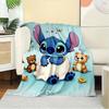 1pc Flannel Bedding Throw Blanket - Cute Stitch Design, Soft Warm Coverlet for Couch,