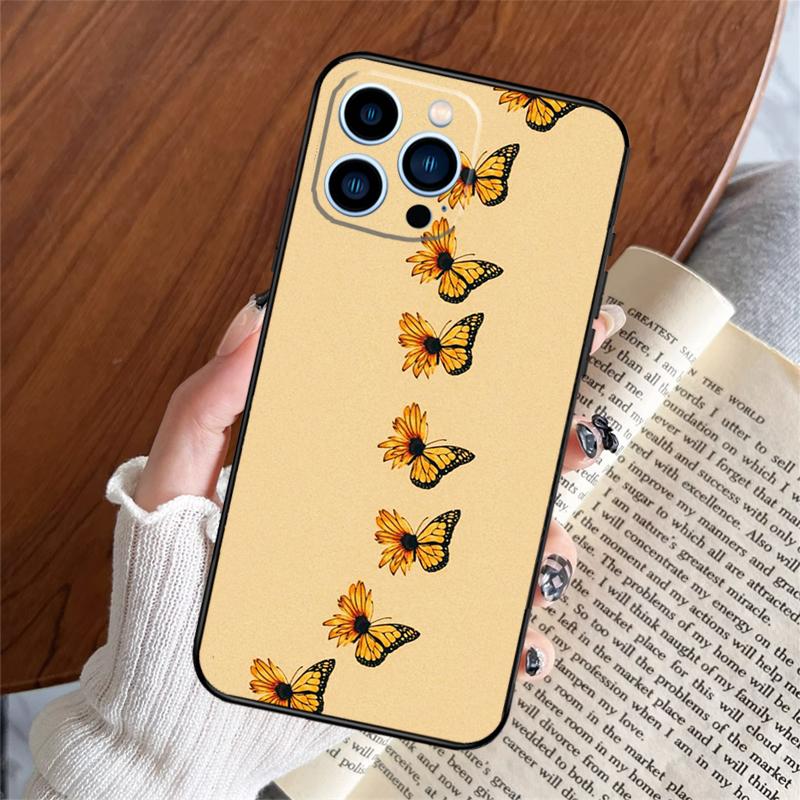 Винтажный чехол для телефона с подсолнухами для iPhone 17 Pro Max 11 14 15 16 Pro Max Plus 12 13 mini 16e 17 Air Задняя крышка
