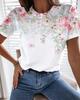 Womens European Clothing And American Hot Item Creative Color Flower 3d Printed Tshirt For Women 3222 Ema