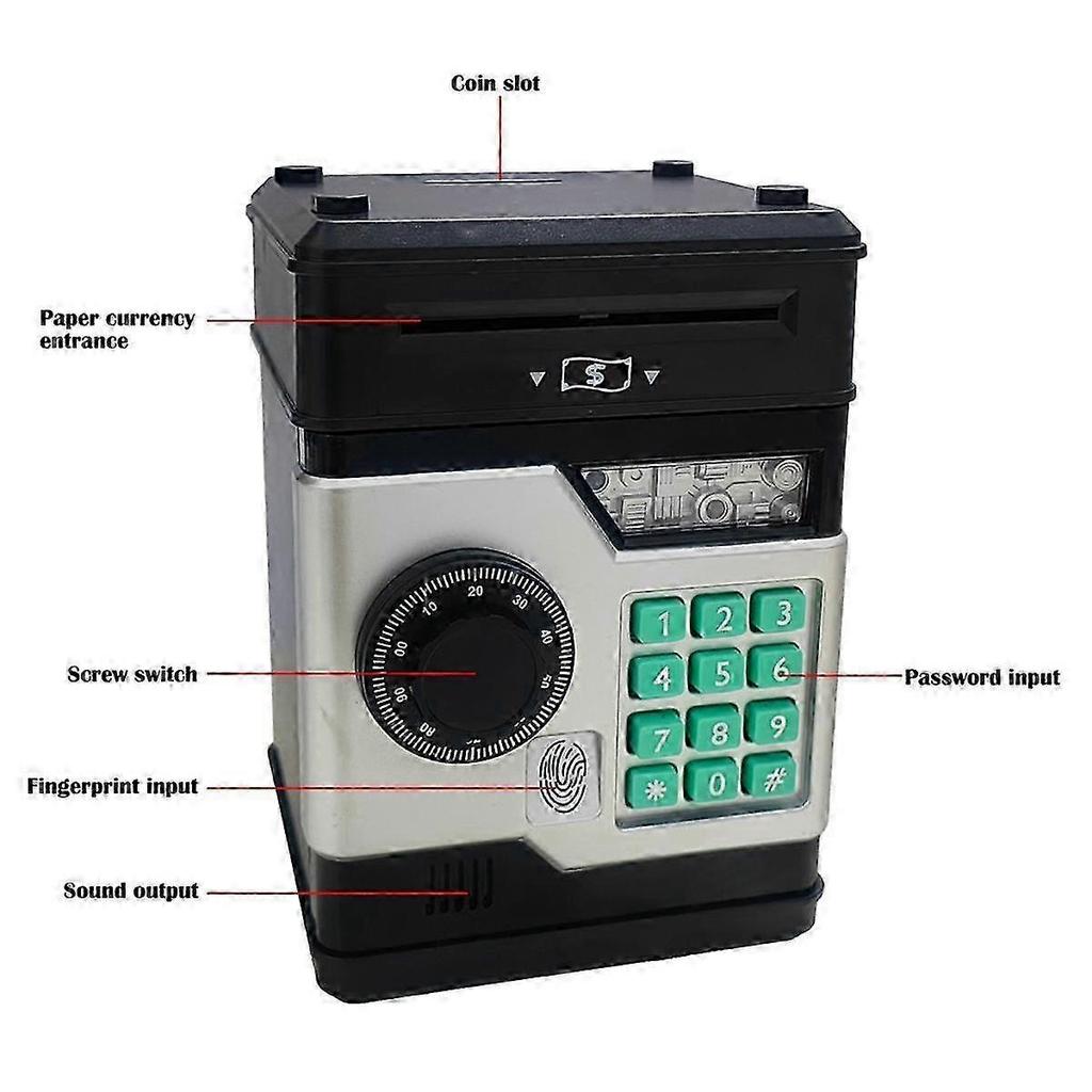Electronic Piggy Bank ATM Password Money Box Safe Smart Fingerprint Automatic Banking Kids Gift Mon