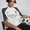 Reebok Футболка свободного кроя с цветными блоками, круглым вырезом, коротким рукавом и буквенным принтом, унисекс, белая 24SRM415UGW1