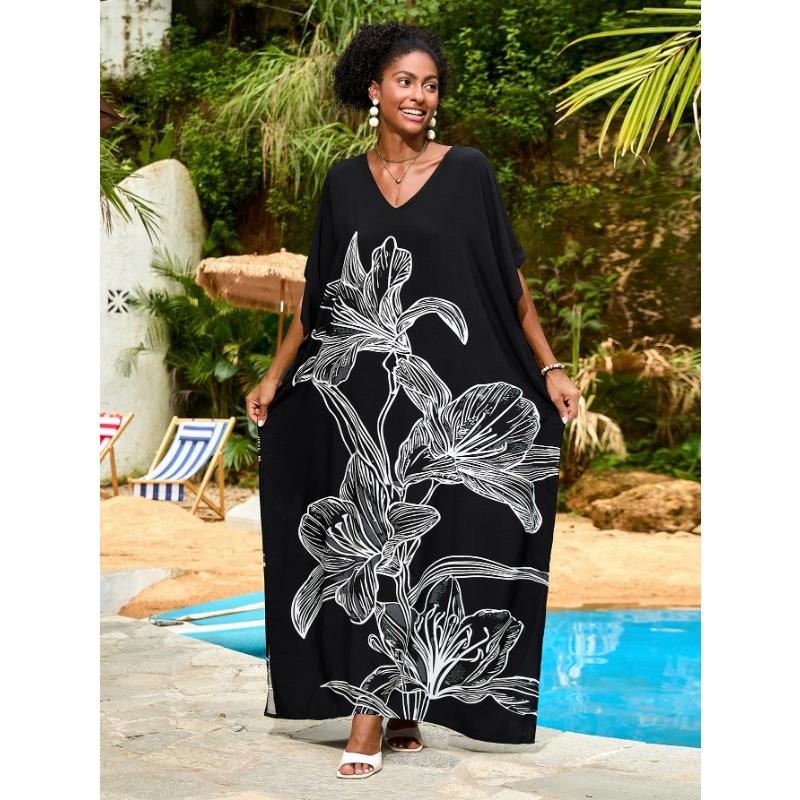 Большие размеры женские новые принтованные пляжные бикини для отдыха на пляже с накидкой