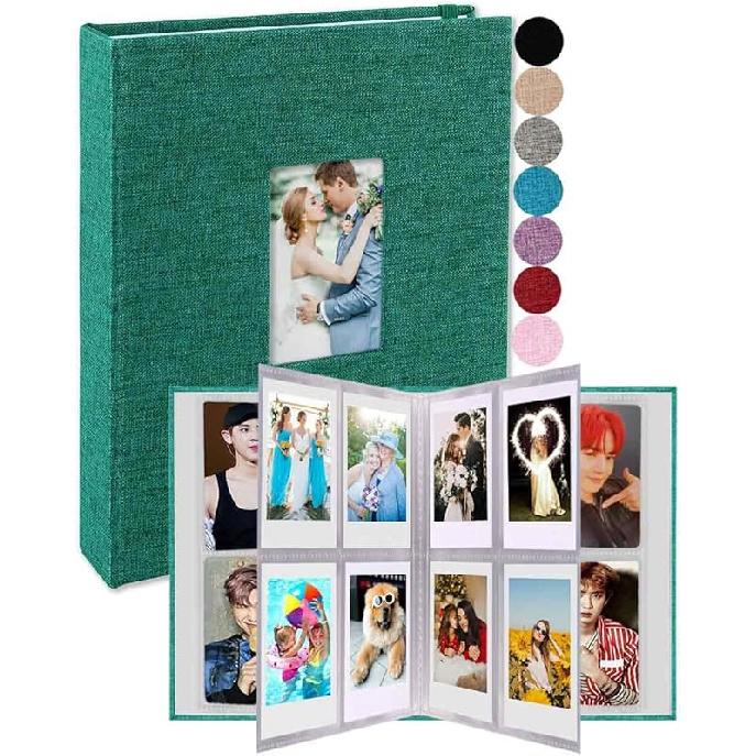 GPIRAL 2x3 Photo Album 208 Vertical Photos - Linen Front Window, Photo Album Compatible with Fujifilm tax Mini Film 7s 8+ 9 11, Polaroid Snap/PIC