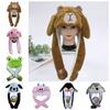 Panda Capybara Jumping Up Cap Penguin Plush Hat Toys Funny Capybara Ear Moving Hat  Birthday Gifts