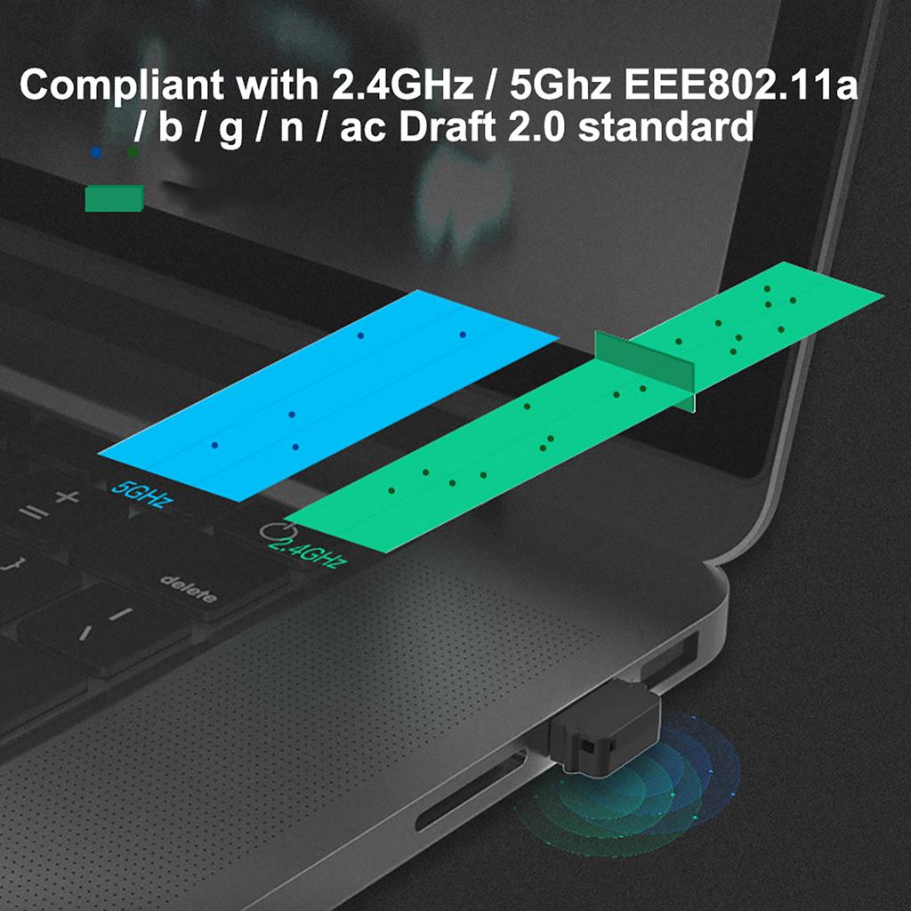 Двухдиапазонная беспроводная сетевая карта EDUP AC1651 650 Мбит/с Поддержка Windows XP 7 8 10