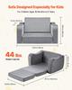 2-in-1 Kids Sofa, Foldable Toddler Soft Couch with Armrests, Made of 28D Sponge & Short Pile, Convertible Toddler Chair to Lounger, Kid Couch Fold Out