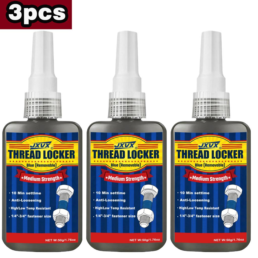 Blue Medium Strength Threadlocker Removable Quick-Drying Screw Locking Agent Industrial Thread Sealant 50ml Thread Locking Liquid Strong Anti-