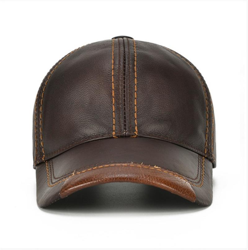 Northwood Genuine Leather Baseball Cap Men Warm Winter Snapback Caps Hip Hop Trucker Hats