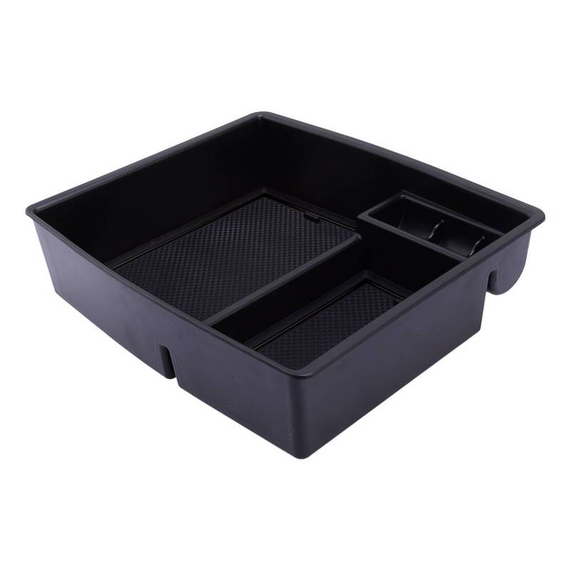 Black Central Console Armrest Storage Box Container Organizer Tray With Cushion Fit for Toyota Tacoma 2024 Left Hand Drive