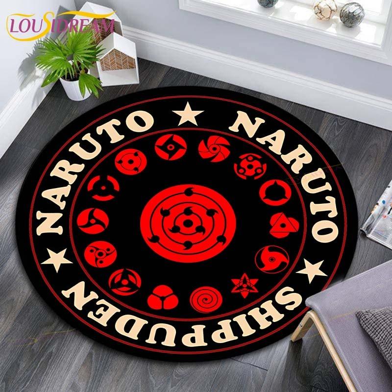 Круглые коврики с рисунком Наруто, геометрические противоскользящие напольные коврики для гостиной, декор для комнаты, домашние коврики, коврик для игр в стиле Наруто, детский коврик