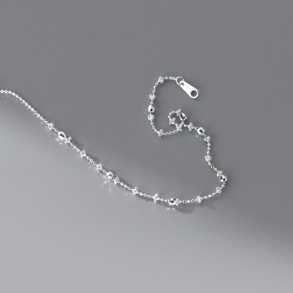 Factory  925 Sterling Silver Rhodium Plated Shiny Beads Bracelet Chain for Women Party Gift Daily Wear Bracelet Jewelry