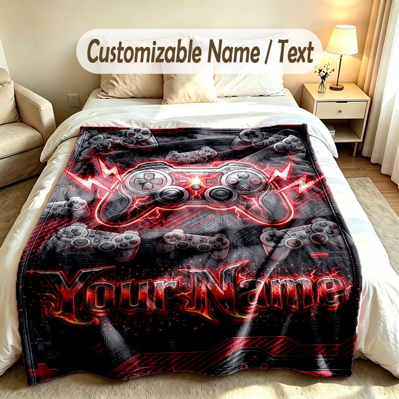 Decorative Artwork Theme Custom Blanket Personalized Name & Text Customized Soft Warm Throw Blanket Home Decor