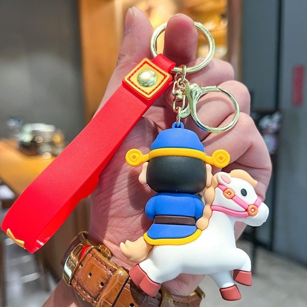 Chinese Style Cartoon Horse Bag Pendant New Year Keyring Girls' Schoolbag Pendant