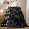 Death Note Prime Print Flannel Blanket, Cartoon Design for Sofa and Bed, Cozy Home Decor, Travel Outdoor Throw_LIAN
