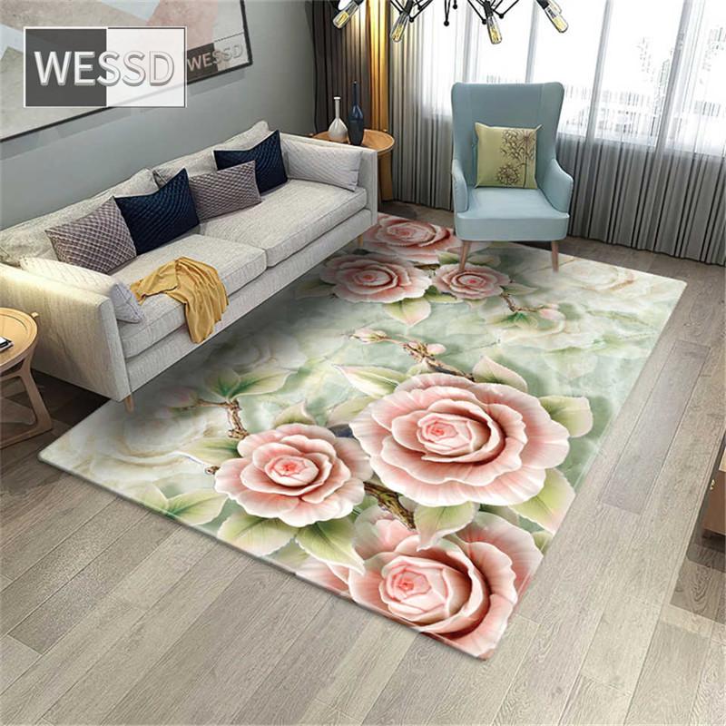 Ковер для спальни с цветком розы, 3D ковер для гостиной, красочный напольный коврик с цветочным рисунком, ковер для ванной комнаты, украшение для комнаты для девочек