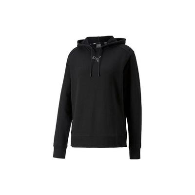 Puma Спортивная серия Lifestyle, однотонная повседневная винтажная толстовка с длинным рукавом, женские толстовки с капюшоном, черный цвет 673417-01