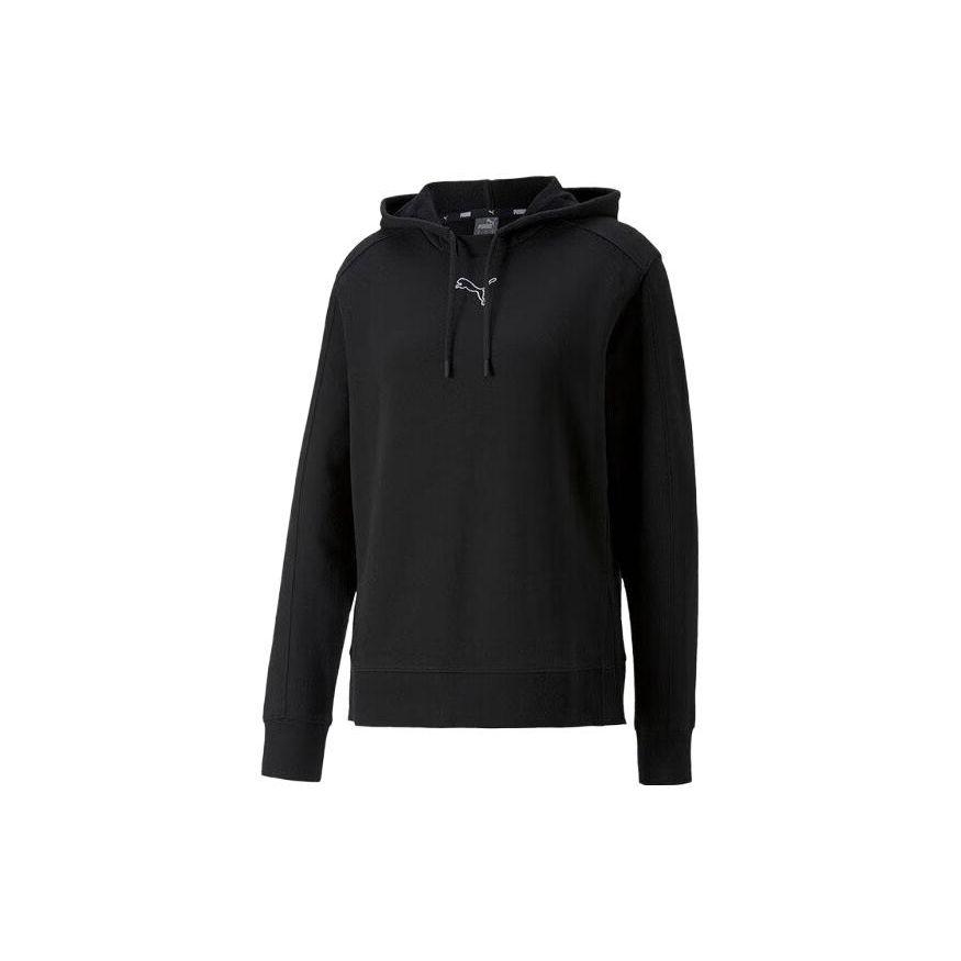 Puma Sports Lifestyle Series Solid Color Casual Vintage Hoodie Long Sleeve Sweatshirt Women Hoodies Black 673417-01