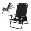ARURU Camping Chair Reclining Adjustment Comfortable and Warm Cushion for All Seasons Beech Wood Armrest Suitable for Outdoor and Bonfires Foldable,