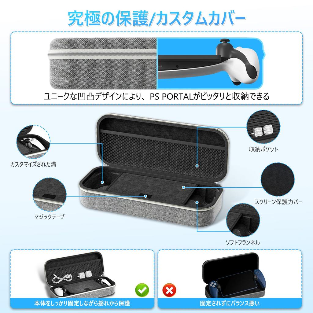 SPOSING Портативный чехол PS PS5 Portal Storage Bag Portal Dedicated Storage Case Handle Silicone Case Controller Protective Cover PS Portal Glass PS5