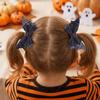 2 pcs/set Double Layered Halloween Barrettes Bow Sequins Hairpin Bat Wing Hair Clips  Girl