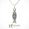 (92.5% Genuine Silver) Pretty (Hr) Silver Double-sided Fish Necklace (No. 12105)