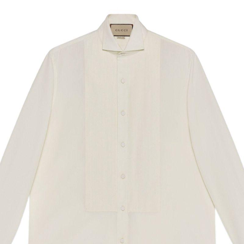 GUCCI Shirts Men's White Stand Collar Moderate Other 698327-ZAJS4-9210