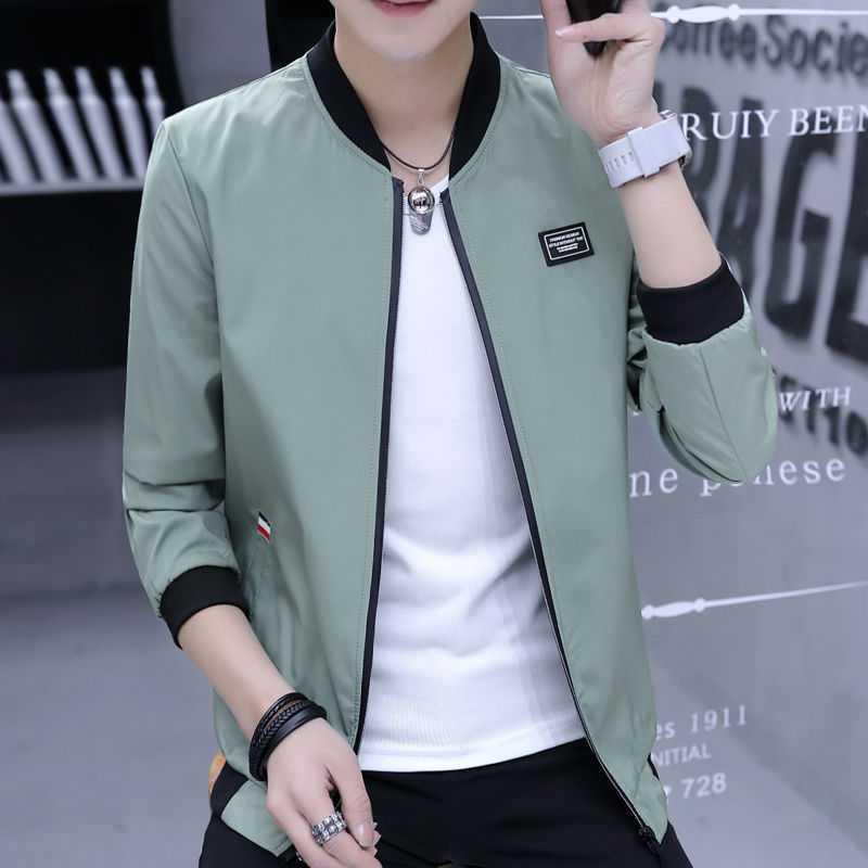 Мужская бейсбольная куртка весна-осень Slim - модное повседневное пальто с воротником-стойкой