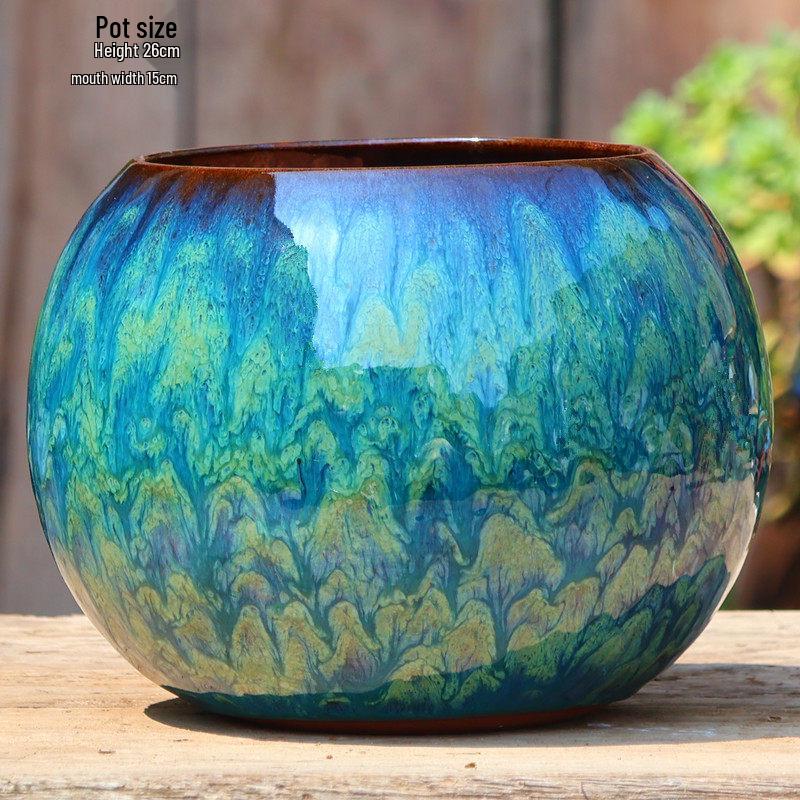 Large Retro Handmade Ceramic Flower Pot for Bougainvillea and Bird of Paradise