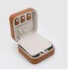 In Stock Engagement Gift Set: Multi-Functional Jewelry Box with Mirror, Ring Holder, and Leather Necklace Compartment.
