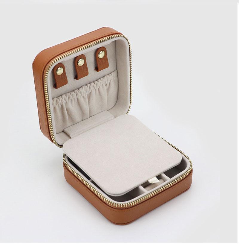 In Stock Engagement Gift Set: Multi-Functional Jewelry Box with Mirror, Ring Holder, and Leather Necklace Compartment.
