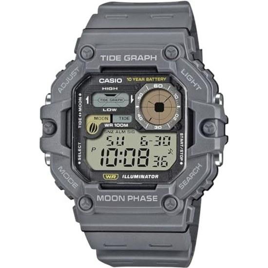 CASIO Цифровые мужские наручные часы График приливов и отливов Отображение данных о фазах Луны Функция WS-1700H-8AV Темно-серый Зарубежная модель