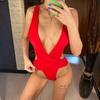 Сексуальный женский купальник с глубоким v-образным вырезом, 3 цвета, цельный купальник, женский мягкий монокини, купальный костюм, купальный костюм для леди
